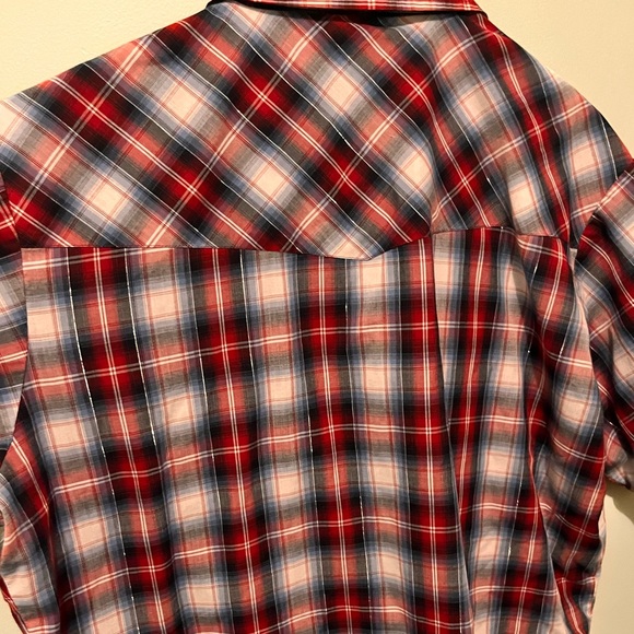 Ely Cattlemen - Men’s XL - Red / Blue & Silver - Pearl Snap Western Shirt - - Picture 14 of 14
